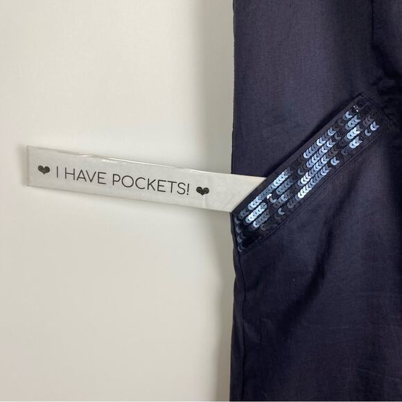 LOFT Shift Dress Sequin Navy Sequin Women’s Size 8 - Picture 7 of 12